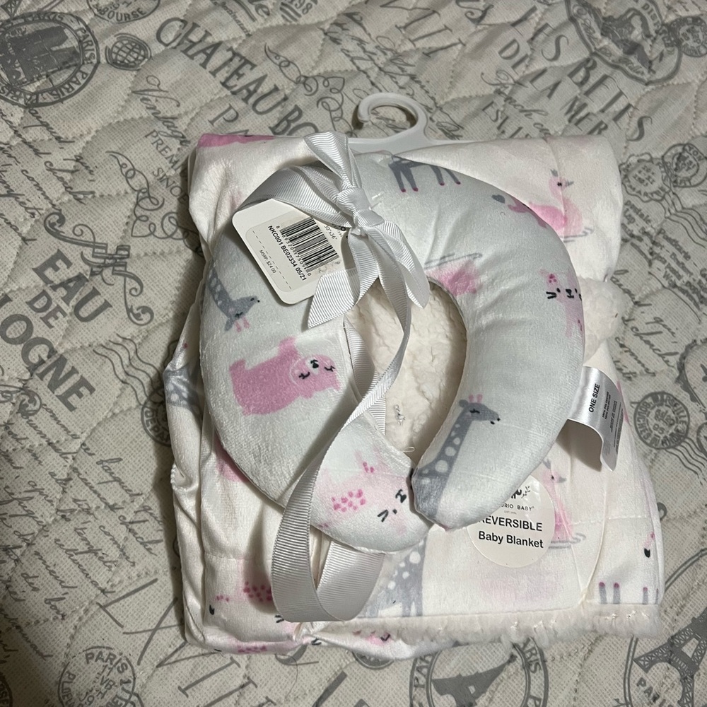 Baby Girl Blanket & Pillow Set